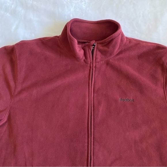 Reebok | Fleece Zip Up Jacket | Maroon | Size: Large - Picture 2 of 9
